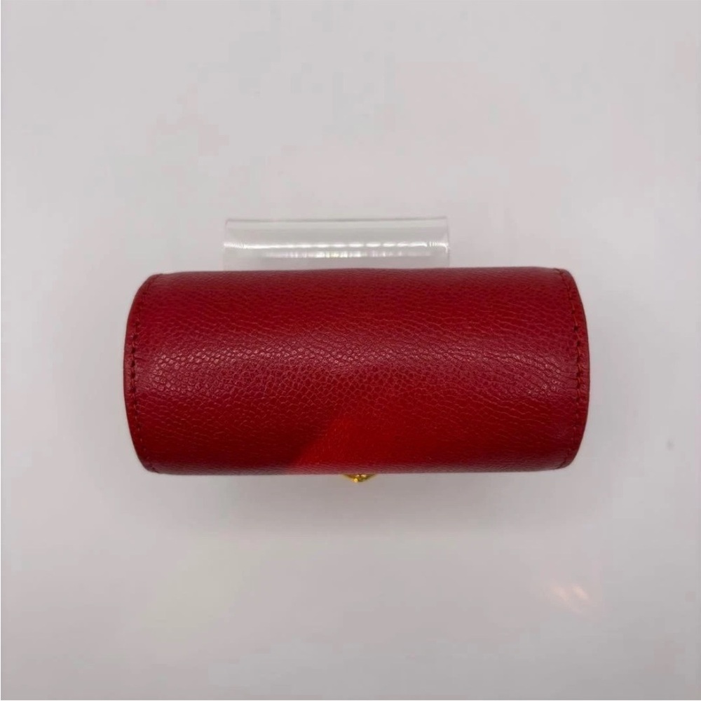 Yves Saint Laurent Red Coin Purse with Gold Accents - Picture 9 of 13